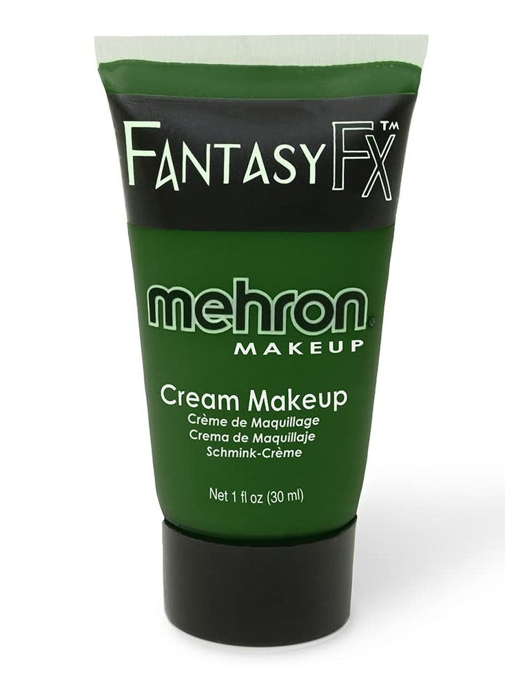 Mehron Makeup Fantasy FX Cream Makeup | Water Based Makeup | Green Face Paint & Body Paint For Adults 1 fl oz (30ml) (Green)