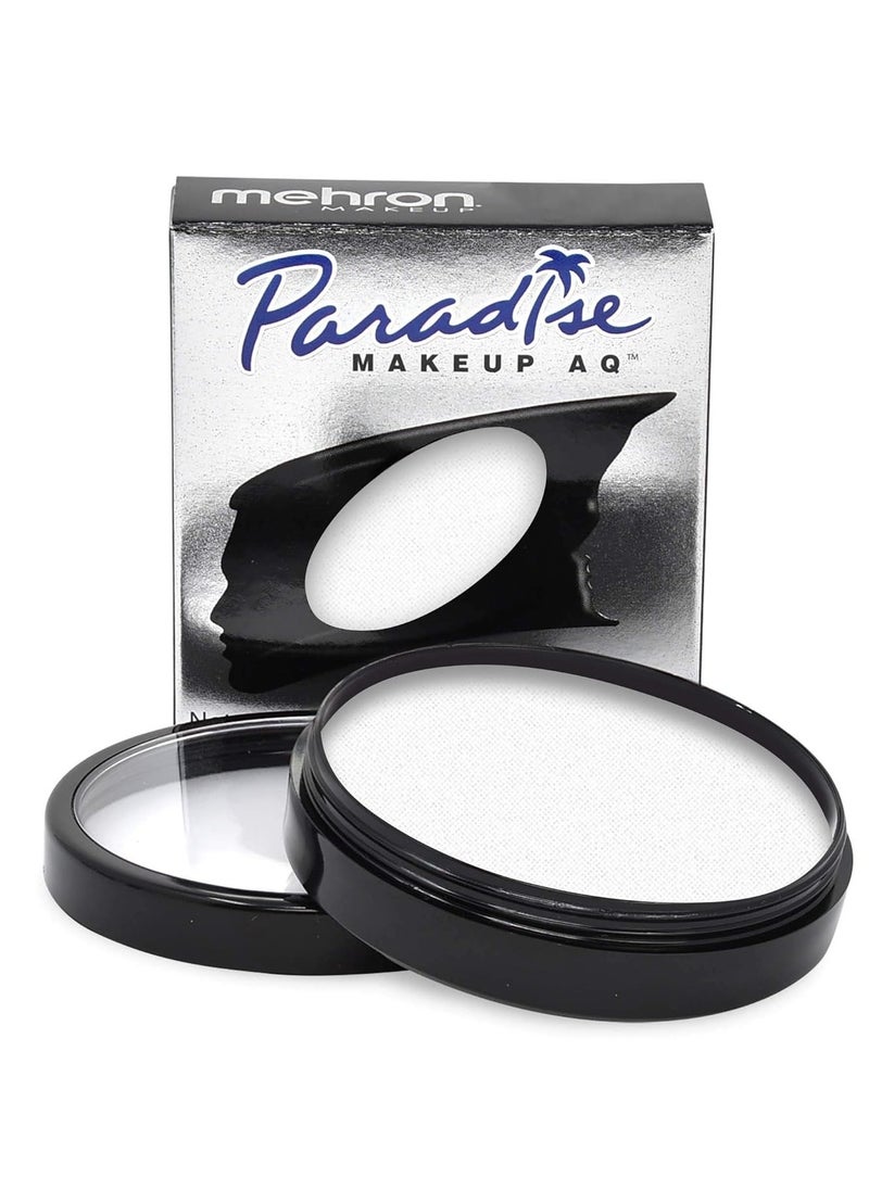 Mehron Makeup Paradise Makeup AQ Pro Size | Stage & Screen, Face & Body Painting, Special FX, Beauty, Cosplay, and Halloween | Water Activated Face Paint & Body Paint 1.4 oz (40 g) (White)