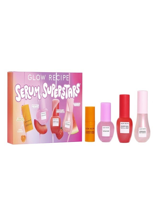 GLOW RECIPE Serum Superstars Minis Kit – Travel-Sized Set of Best-Selling Serums for Hydration, Brightening, and Glowing Skin