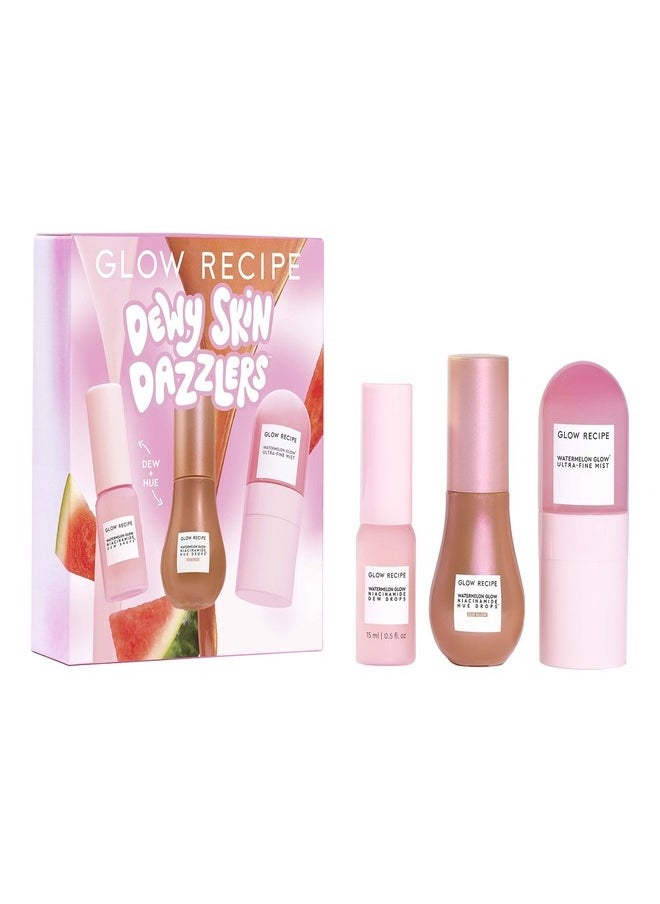 Glow Recipe Dewy Skin Dazzlers Kit – Hydrating & Brightening Mini Skincare Set with Watermelon, Plum, and Avocado – Clean, Vegan, and Cruelty-Free