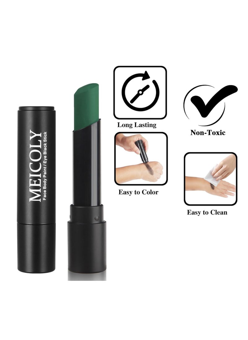 MEICOLY Green Face Body Paint Stick for Stocking Stuffers for Christmas,Hunting Hulk Gamora Green Face Paint,Green Eye Black Stick for Baseball/Softball/Football/Lacrosse