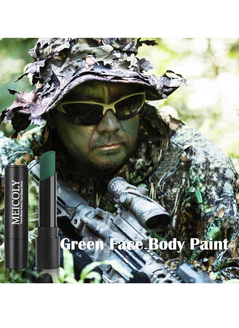 MEICOLY Green Face Body Paint Stick for Stocking Stuffers for Christmas,Hunting Hulk Gamora Green Face Paint,Green Eye Black Stick for Baseball/Softball/Football/Lacrosse