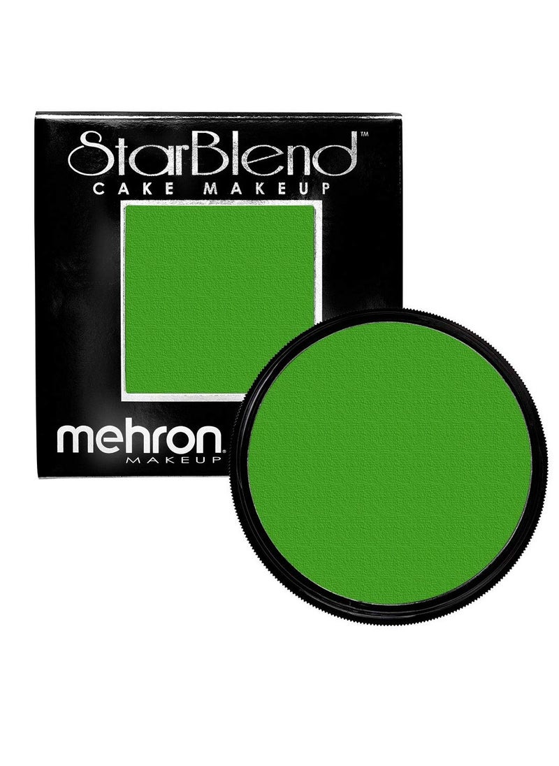 Mehron Makeup StarBlend Cake Makeup | Wet/Dry Pressed Powder Face Makeup | Powder Foundation | Green Face Paint & Body Paint 2 oz (56g)