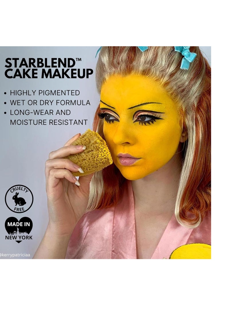 Mehron Makeup StarBlend Cake Makeup | Wet/Dry Pressed Powder Face Makeup | Powder Foundation | Green Face Paint & Body Paint 2 oz (56g)