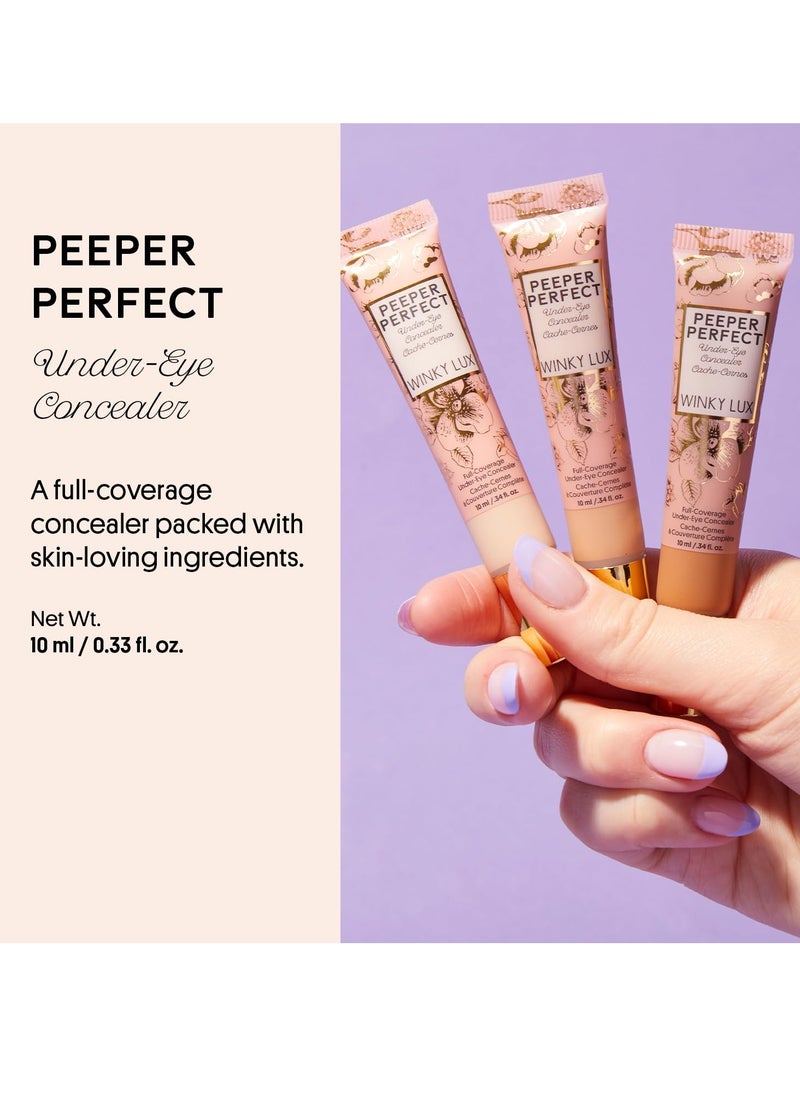 Winky Lux Peeper Perfect Under Eye Concealer, Makeup & Eye Brightener, Full Coverage Concealer for Dark Circles, Color Corrector & Eye Primer, With Collagen, Hyaluronic Acid & Vitamin E (Fair)