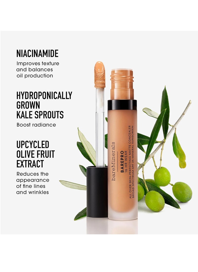 bareMinerals BAREPRO 16HR All Over Skin-Perfecting Natural Matte Concealer Mineral SPF 25 with Niacinamide, Conceals Dark Spots, Blemishes + Dark Circles Under Eyes, Safe for Sensitive Skin, Vegan