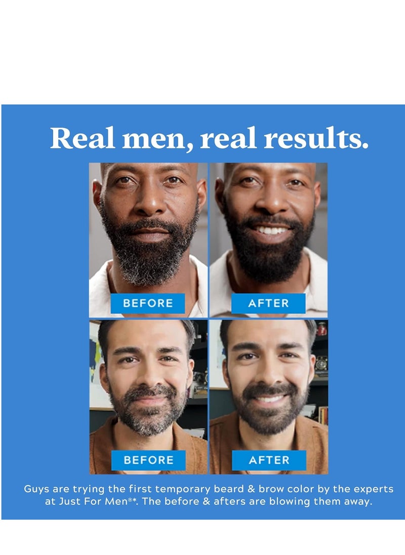 Just for Men 1-Day Beard & Brow Color, Temporary Color for Beard and Eyebrows, For a Fuller, Well-Defined Look, Up to 30 Applications, Black