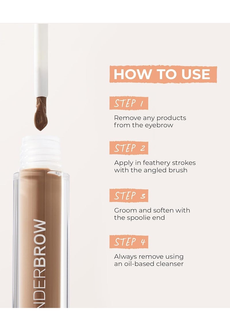 WUNDERBROW Waterproof Eyebrow Gel, Brunette, Vegan and Cruelty-Free