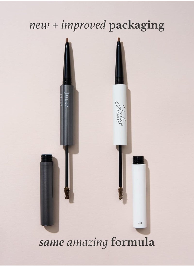 Julep Brow 101 Sculpting Pencil & Tinted Brow Gel Set - Dual-Ended Eyebrow Tool with Brush and Precision Tip - Long-Lasting, Waterproof Formula for Perfectly Defined and Tinted Brows -Medium Brown