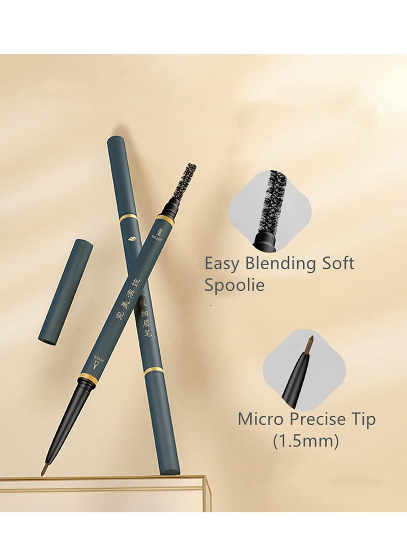 Eyebrow Pencil,3 PCS Waterproof Professional Makeup Micro Brow Pencil,Brow Kit with Eyebrow Brush and Razor,Ultra-Fine Mechanical Pencil