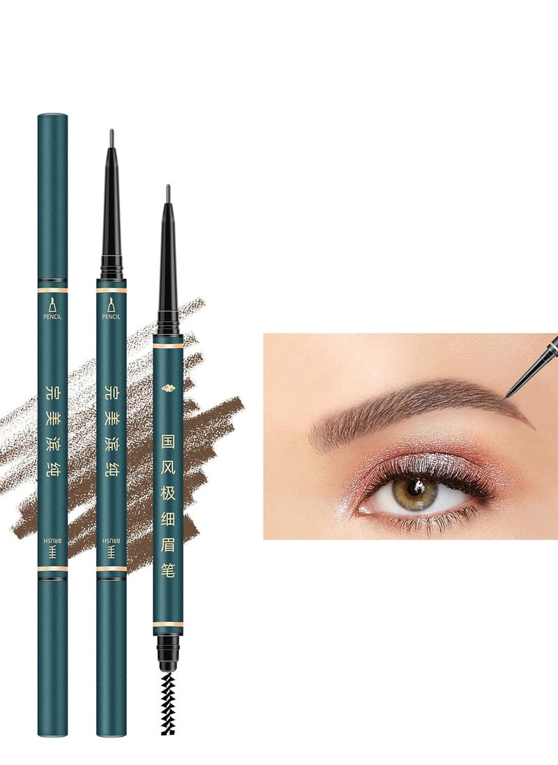 Eyebrow Pencil,3 PCS Waterproof Professional Makeup Micro Brow Pencil,Brow Kit with Eyebrow Brush and Razor,Ultra-Fine Mechanical Pencil