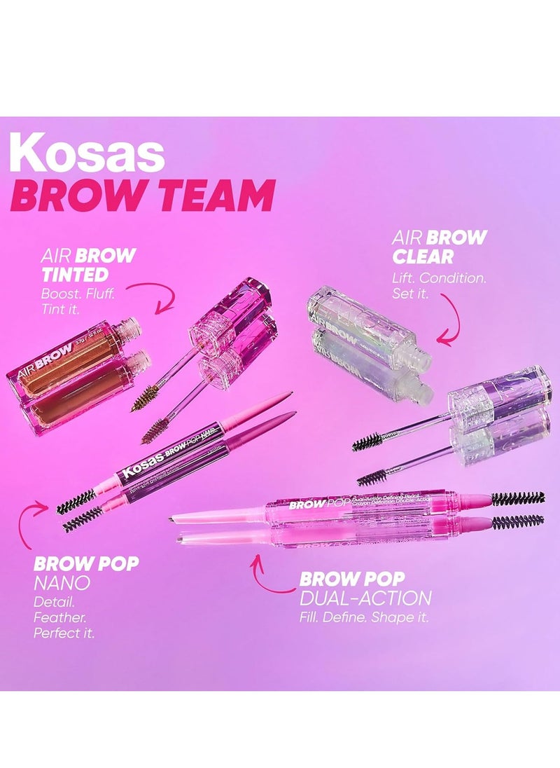 Kosas Air Brow Tinted Gel with Clean, Vegan Ingredients for Fluffy, Full and Healthy Brows, Longwear (Clear)