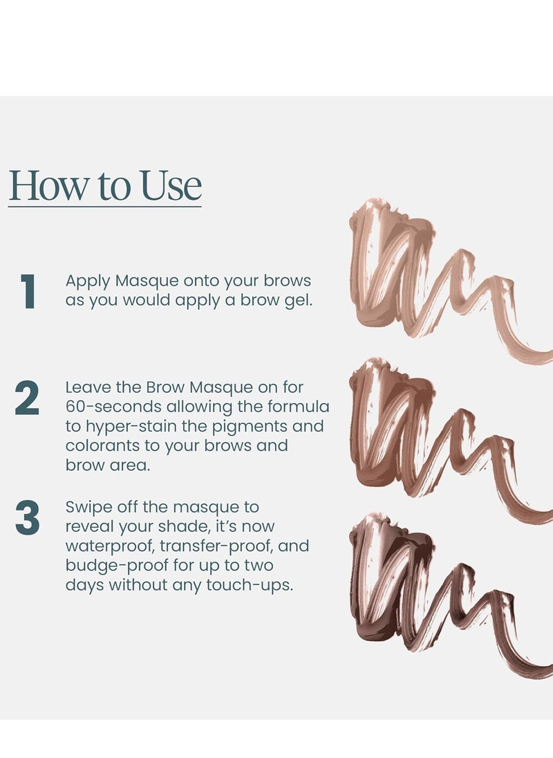 Wonderskin Eyebrow Tint - Wonder Blading Brow Stain & Go Masque, Long Lasting Brow Tint, Transfer Proof and Smudge Proof Eyebrow Stain (Dark Brunette)