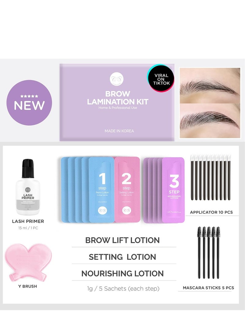 At Home Brow Lamination Kit - DIY Eyebrow Lamination Kit Professional Eye Brow Perm Kit Instant DIY Eyebrow Lift Kit for Fuller Thicker Brows Lasts For Upto 8 Weeks