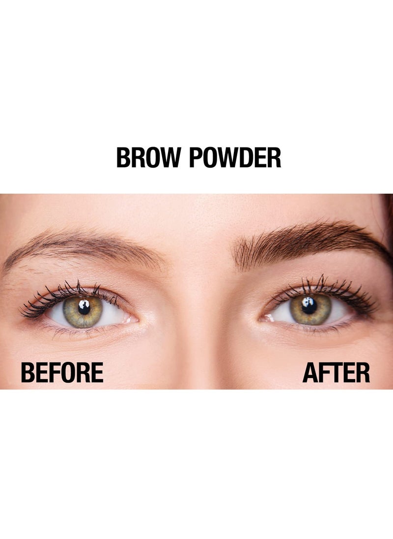 Palladio Brow Powder for Eyebrows, Soft and Natural Eyebrow Powder with Jojoba Oil & Shea Butter, Helps Enhance & Define Brows, Compact Size for Purse or Travel, Includes Applicator Brush, Dark Brown