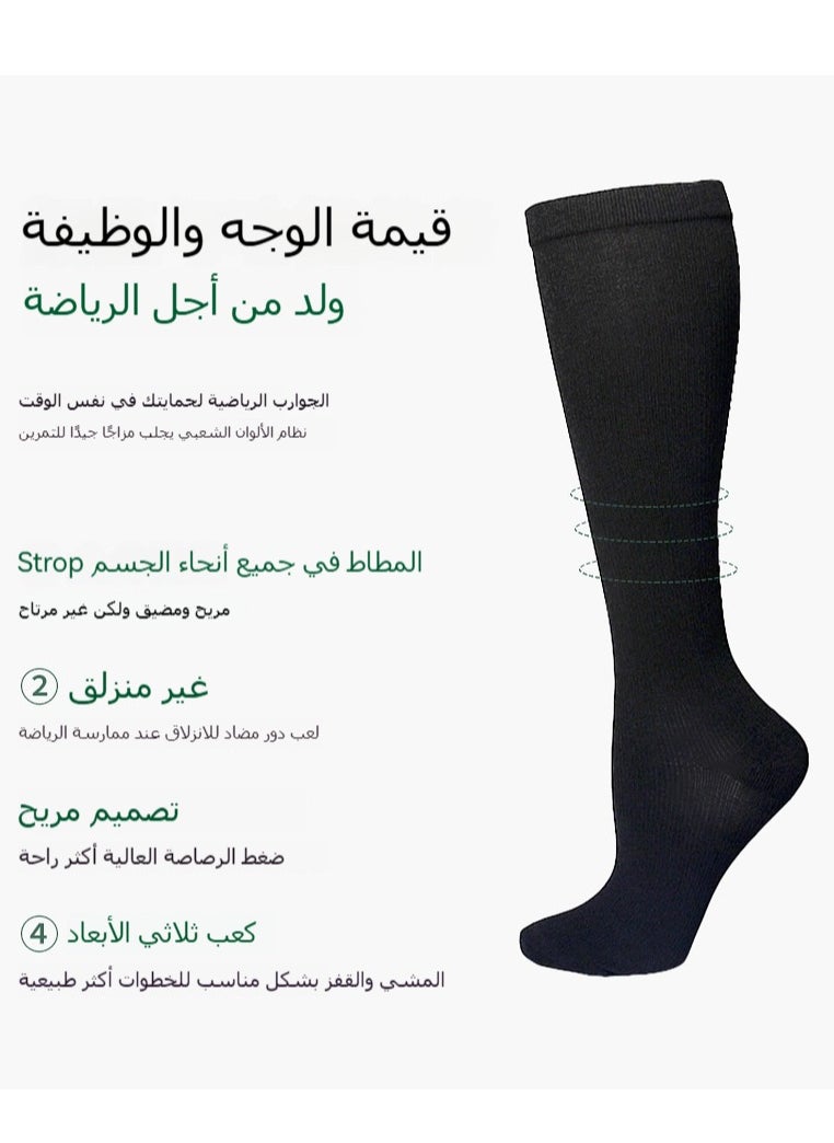 3 Pairs Compression Socks for Men and Women, Knee High Support Socks for Circulation, Sports, Travel, and Daily Wear