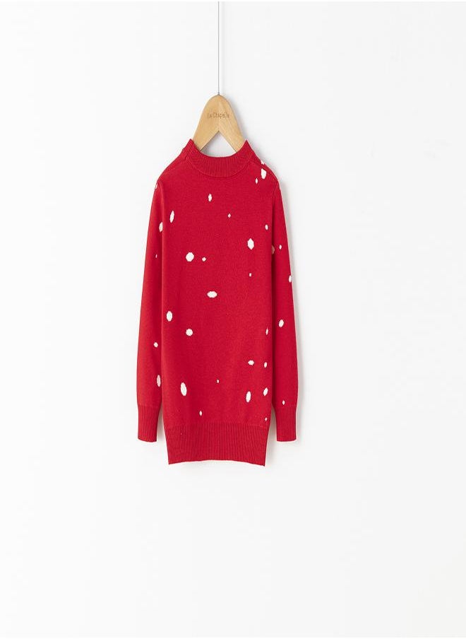 Festive Reindeer Christmas Sweater - Red