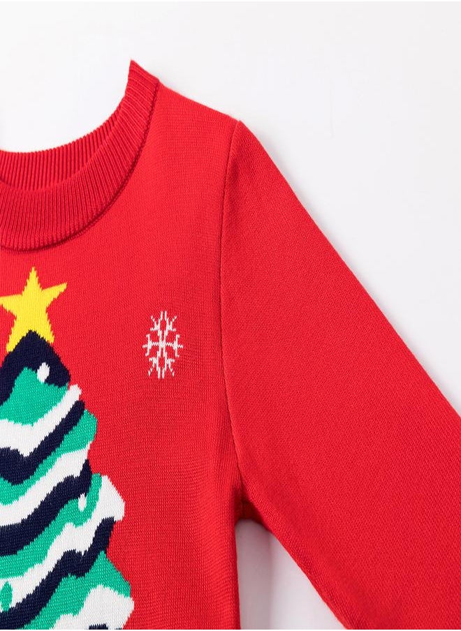 Christmas Tree Festive Sweater - Red