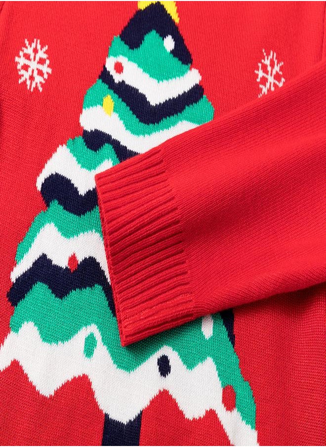 Christmas Tree Festive Sweater - Red