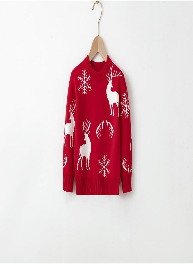 Classic Red Reindeer Snowflake christmas Sweater