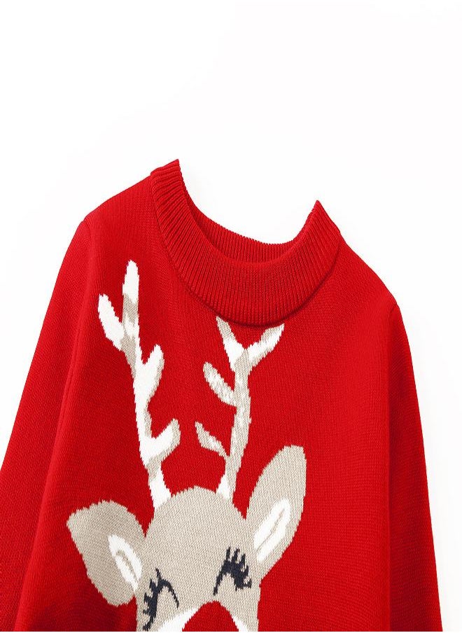 Happy New Year Reindeer Sweater - Red