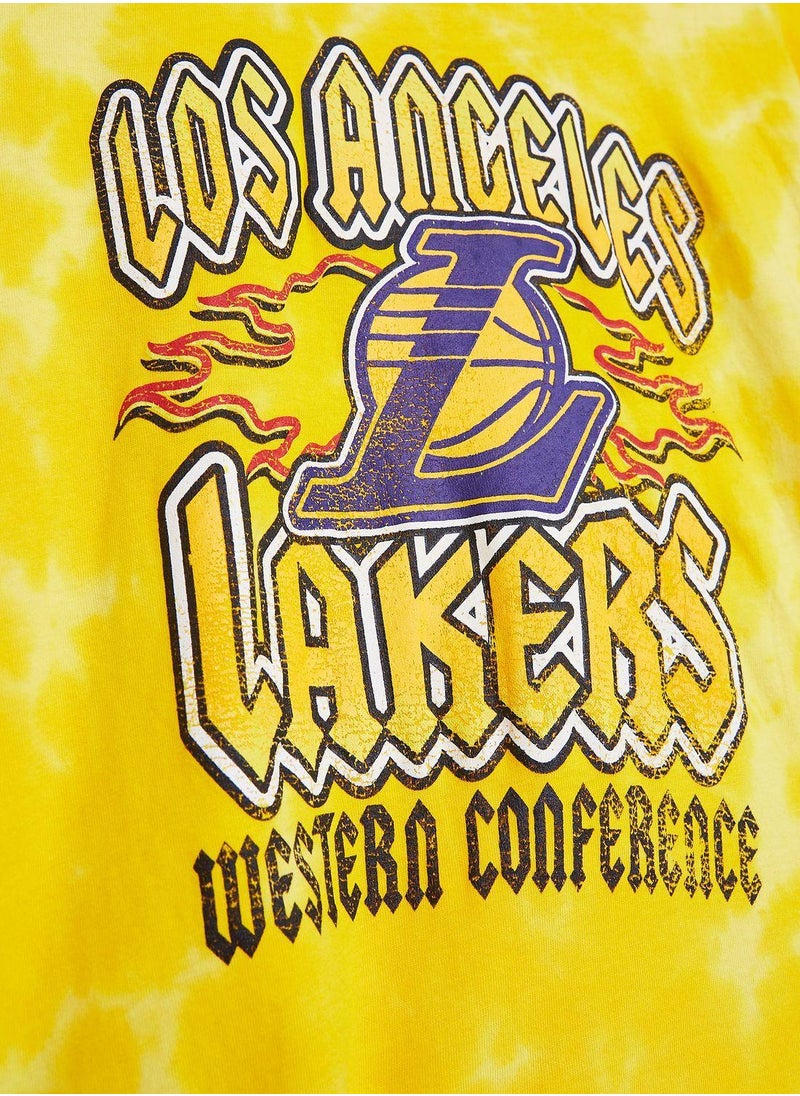 Los Angeles Lakers School Of Rock Bleach Out T-Shirt