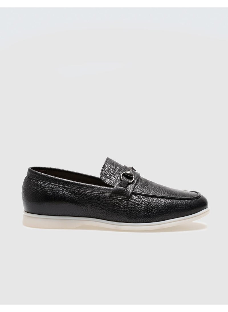 Black Buckle Men's Loafer