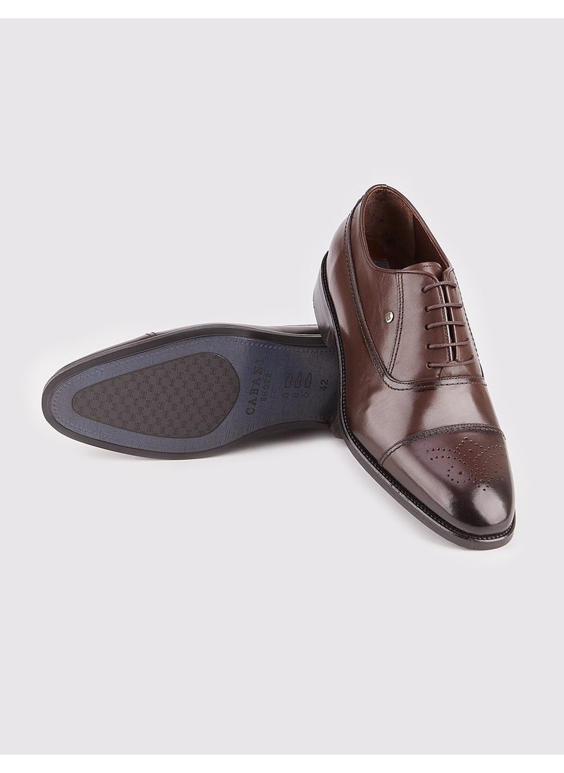 Genuine Leather Brown Lace-Up Men's Classic Shoes