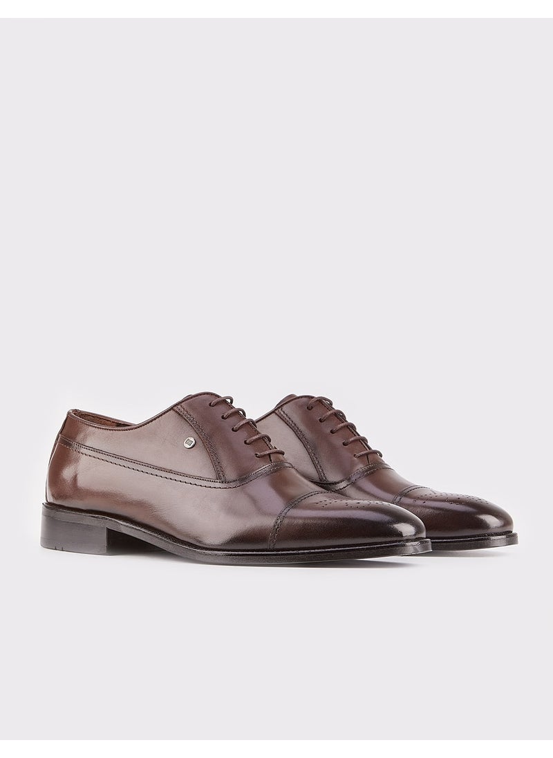 Genuine Leather Brown Lace-Up Men's Classic Shoes