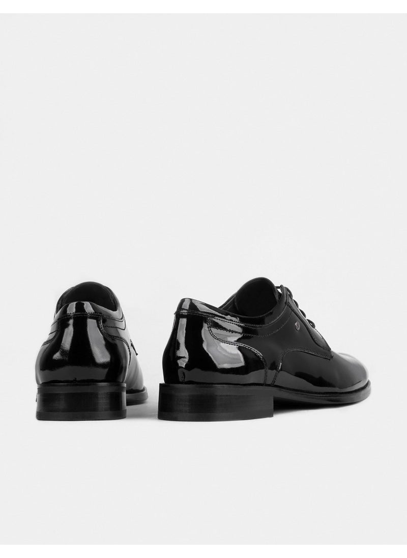 Leather Black Lace-Up Men's Classic Shoes