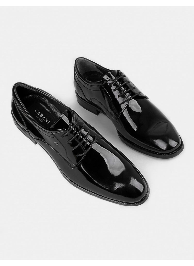 Leather Black Lace-Up Men's Classic Shoes