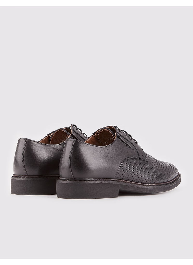 Leather Black Lace-Up Men's Casual Shoes