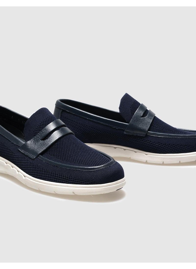 Knitwear Navy Blue Men's Casual Shoes