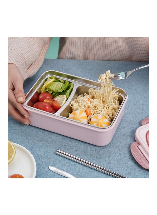 Stainless Steel Portable Lunch Box Pink 23.00X8.00X16.50cm