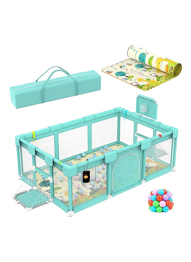 Playpen With Non-Slip Suction Cup And Mat With 50 Ocean Balls