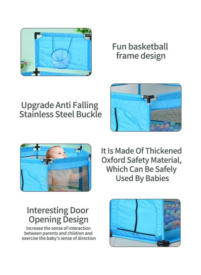 Baby Safety Fence Playpen With 30 Ocean Ball Basketball Hoops