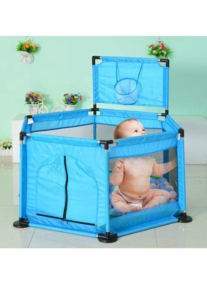 Baby Safety Fence Playpen With 30 Ocean Ball Basketball Hoops