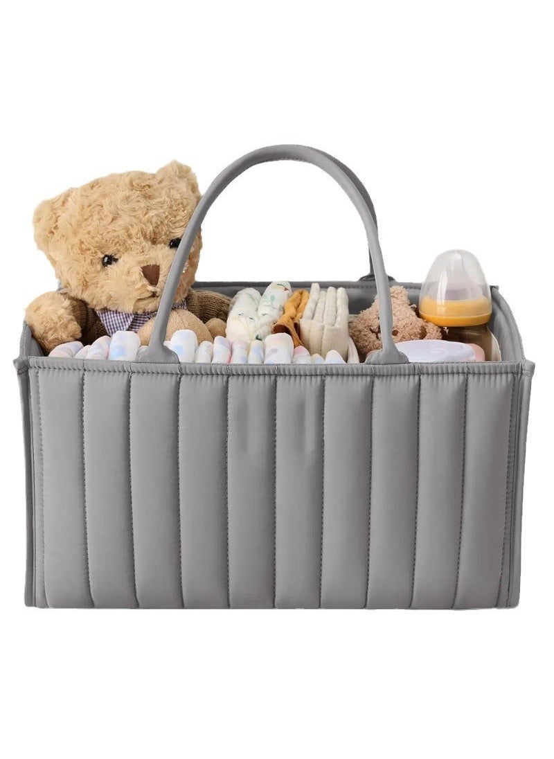 Large Capacity Mother and Baby Diaper Storage Bag Fashionable Multifunctional Diaper Bag Easy Storage Foldable Mummy Bag Gray