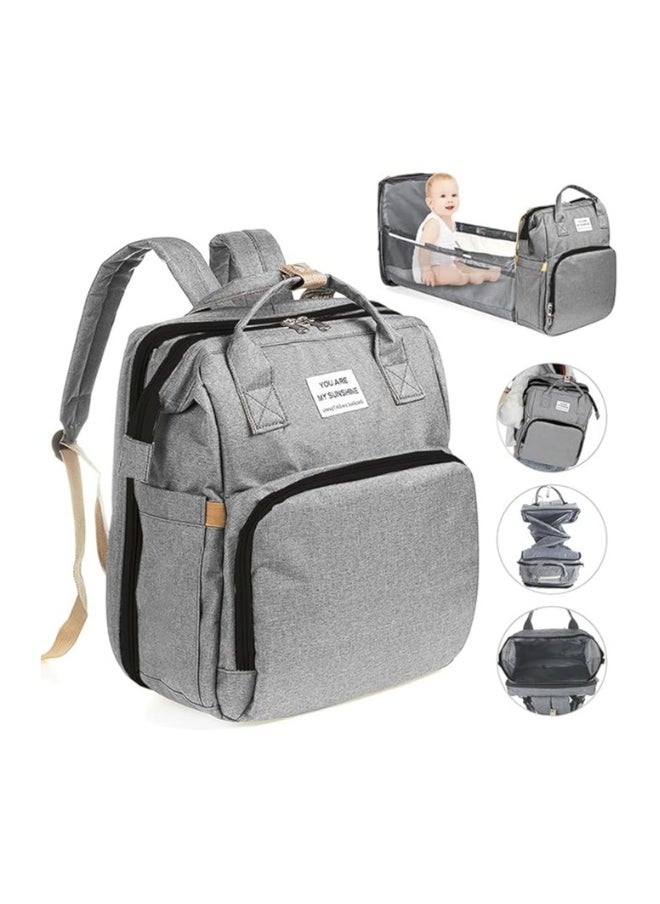 BLUEWORD Multifunctional Diaper Backpack - 3 in 1 Design with Changing Pad, Waterproof Excellence for Boys and Girls in Stylish Gray.