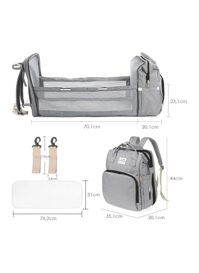 BLUEWORD Multifunctional Diaper Backpack - 3 in 1 Design with Changing Pad, Waterproof Excellence for Boys and Girls in Stylish Gray.