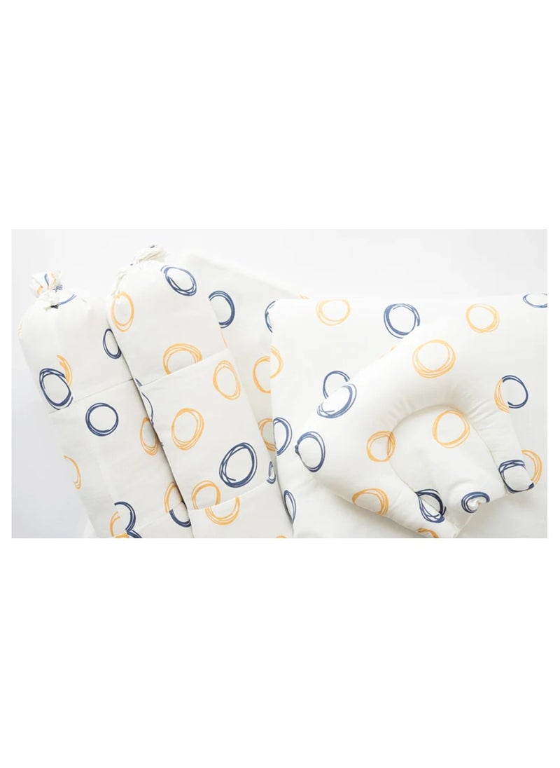 Yellow Doodle Organic Bedding Gift Basket - Doodle Circles