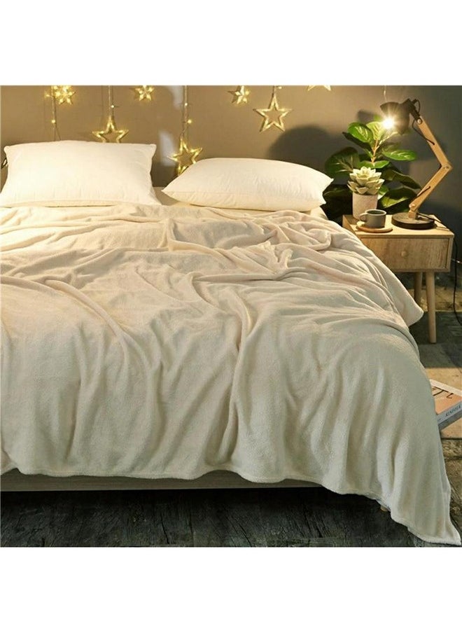 Luxury Bed Blanket Anti-Static Fuzzy Soft Blanket Easy Care Light Weight Washable Fluffier Silky Plain Microfiber King Size Bed Blanket