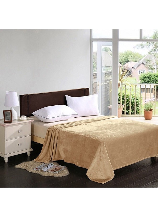 Flannel Blanket for Bed, Super Soft and Warm Brown King Size Blankets, All Season Use, Cozy, Plush, Lightweight, 220x200cm