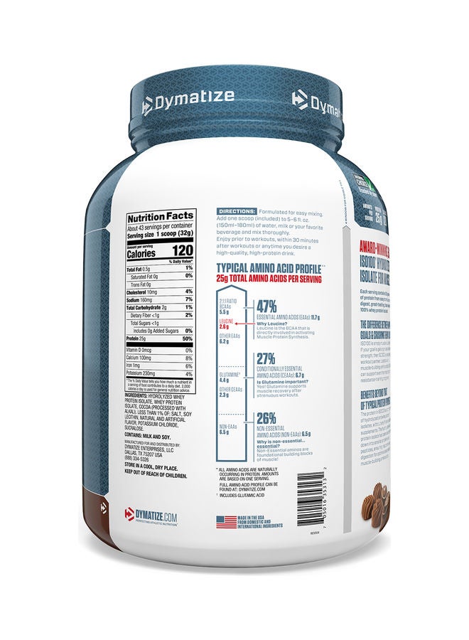 ISO100 Hydrolyzed 100% Whey Protein Isolate Gourmet Chocolate