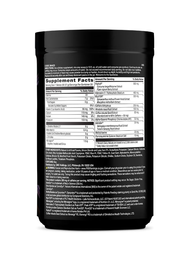 BEYOND RAW Concept X | Clinically Dosed Pre-Workout Powder | Contains Caffeine, L-Citrulline, Creatine, and Beta-Alanine | Gummy Worm | 20 Servings