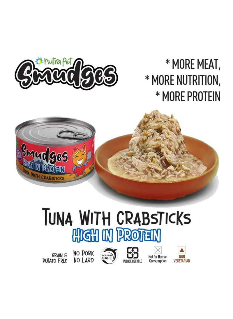 Adult Cat wet food with Tuna with Crabsticks in Gravy 80g- Pack of 24