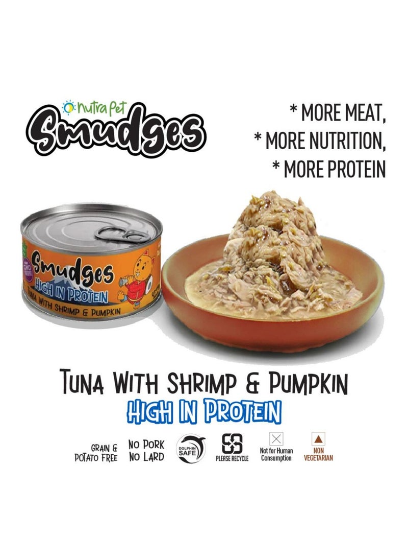 Adult Cat wet food with Tuna Flakes With Shrimp & Pumpkin in Gravy 80g- Pack of 24