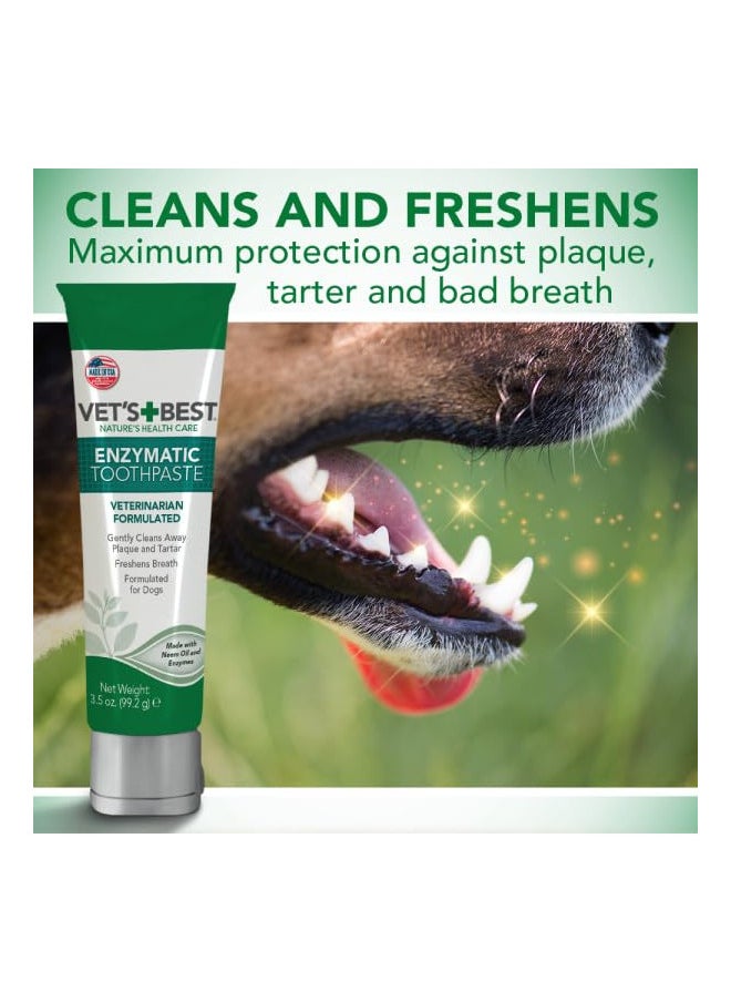 Vets Best Enzymatic Dog Toothpaste | Teeth Cleaning and Fresh Breath Dental Care Gel | Vet Formulated | 3.5 Ounces