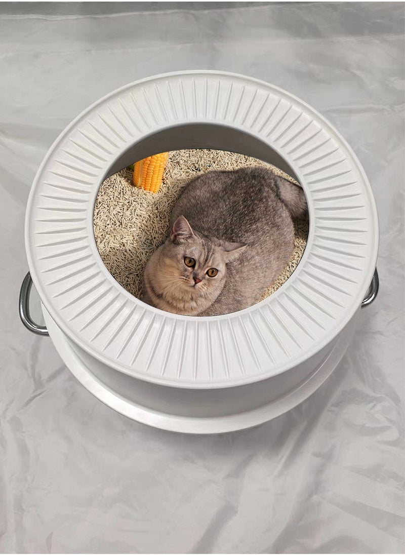 Stainless Steel Cat Litter Box Metal Litter Pan Tray with High Wall Sides Cat Toilet Pet Litter Box with Scoop