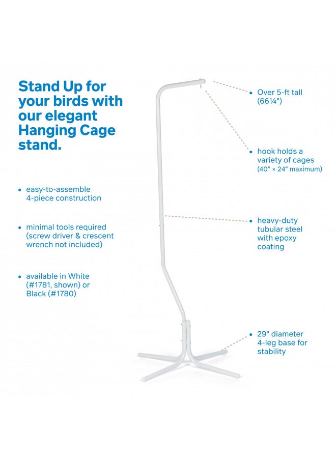 Prevue Pet Products Tubular Steel Hanging Bird Cage Stand 1781 White, 24-Inch by 24-Inch by 60-Inch